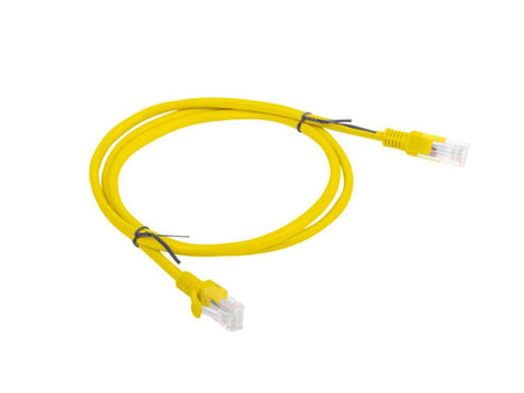 Patchcord CAT.5E UTP 1m yellow fluke passed Lanberg