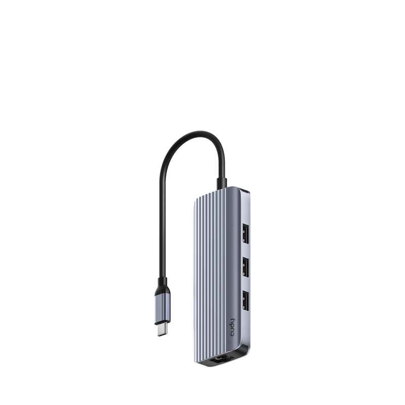 CUDY 6-IN-1 USB Hub, Aluminium housing