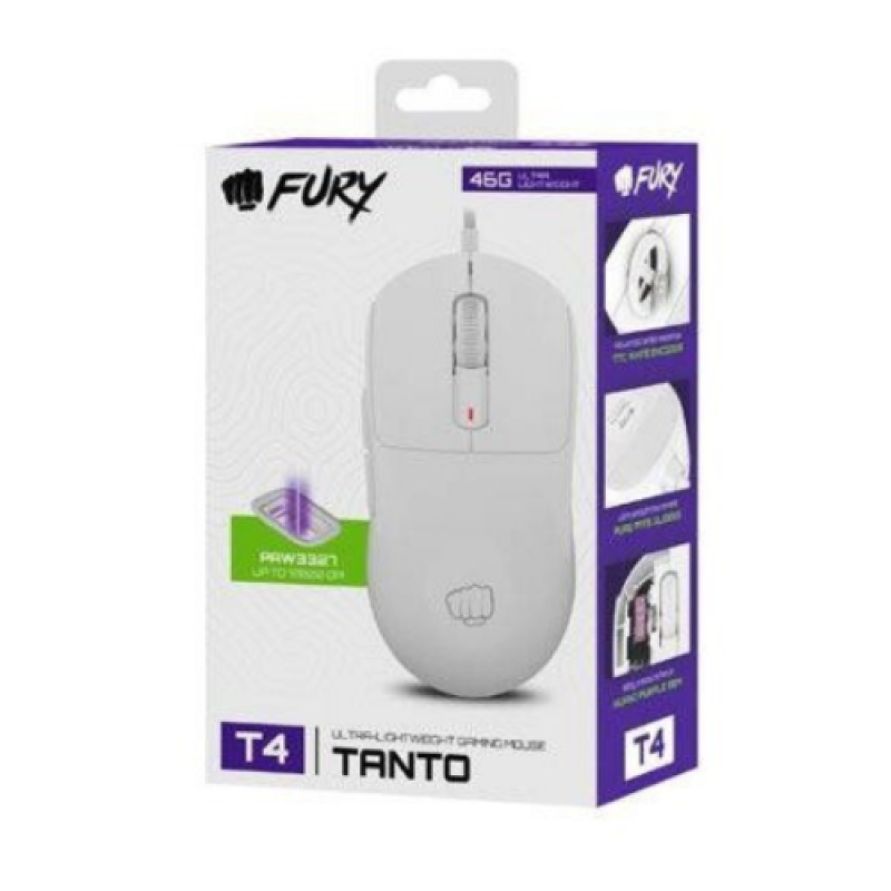 Mouse gamging cu fir Fury Tanto T4, rezolutie 12000DPI