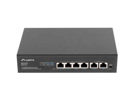 Switch Lanberg 4x 100 Mb PoE+ / 2x 100 Mb, fara management, rack 10"/19"