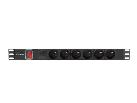 Unitate distributie alimentare PDU 19", 1U, 16A, 6 prize, negru Lanberg