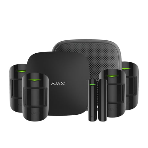 Kit alarmă wireless Ajax Hub 2 (2G) cu sirenă de exterior, 4 detectori de mișcare și contact magnetic – Home/Office Tip A2, negru