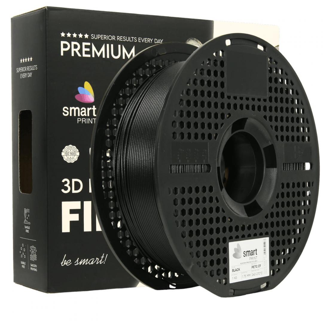 SMART PRINT 3D FILAMENT 1KG PETG+CF BLACK, continut de fibra de carbon