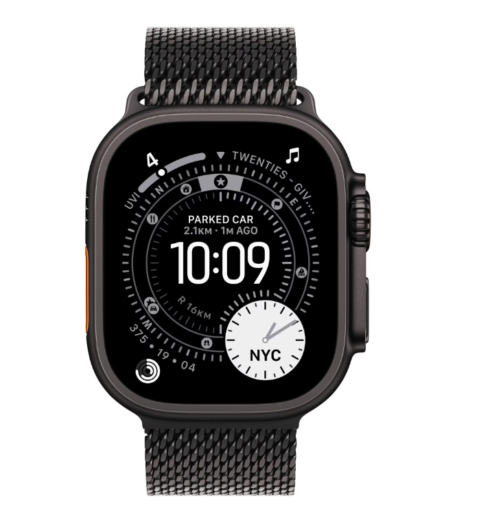 Apple Watch Ultra 3 GPS + Cellular 49mm Black Titanium Case with Black Titanium Milanese Loop - (MF1Q4QP/A)