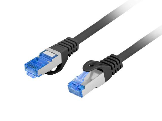 Patch cord Lanberg Cat.6A S/FTP LSZH CCA 3 m negru, Fluke Passed
