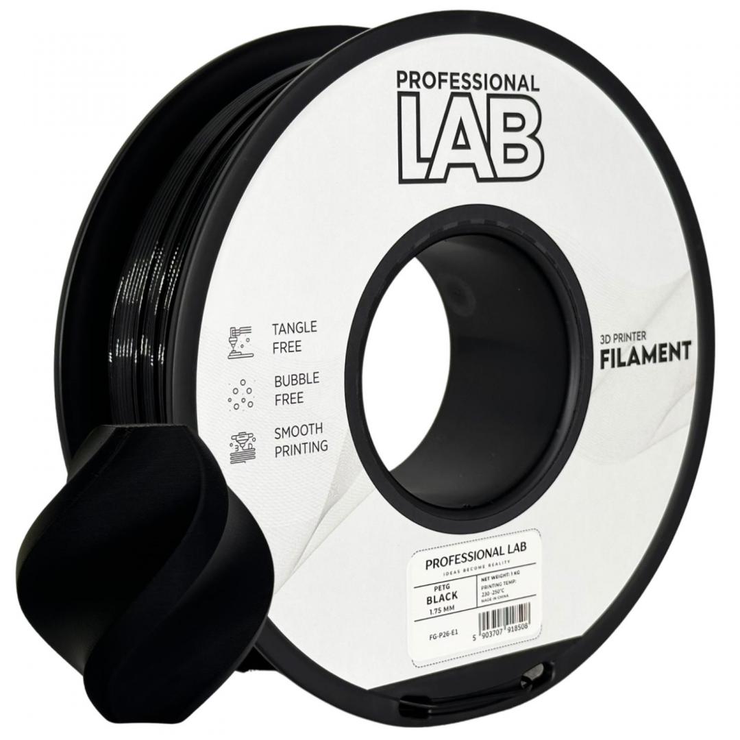 Filament 3D Proffesional Lab, Diamentru 1.75mm Professional lab (PETG BLACK | PROF. LAB)