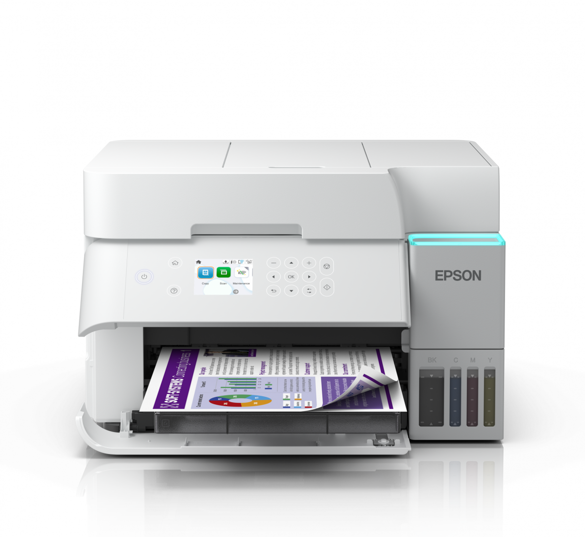 Multifunctional inkjet color Epson EcoTank CISS L6376, culoare alb