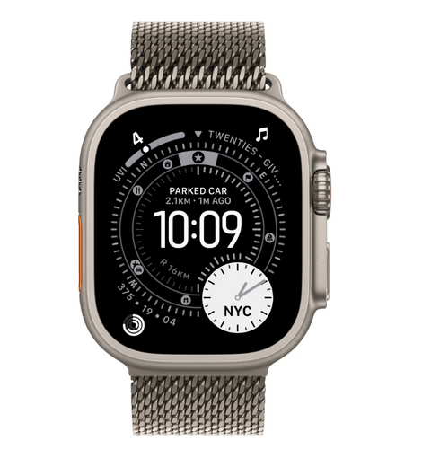 Apple Watch Ultra 3 GPS + Cellular 49mm Natural Titanium Case with Natural Titanium Milanese Loop - (MEWW4QP/A)