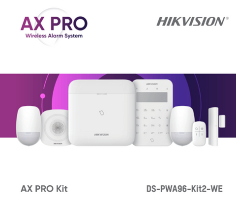 Kit Hikvision de alarma wireless AX PRO Middle Level DS-PWA96-Kit2-WE contine: 1 x DS-PWA96-M-WE (96 zones)