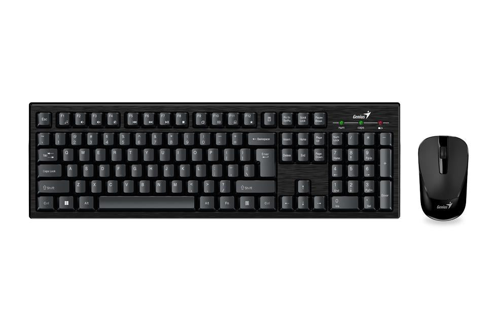 KIT wireless GENIUS, tastatura wireless 104 taste (slim) + mouse wireless 1000dpi, 3 butoane,