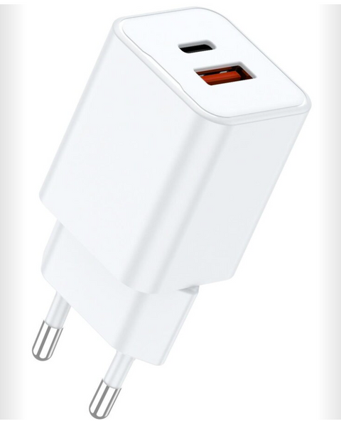 Încărcător Retea Lemontti GaN Dual Port 1x Type-C si 1x USB-A, 30W