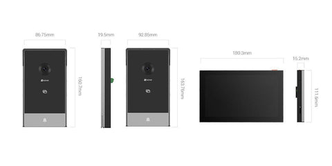 KIT EZVIZ VIDEOINTERFON SMART HOME 2MP Monitor color 7" touch Smart RFID Unlock Supports Dual-Band Wi-Fi