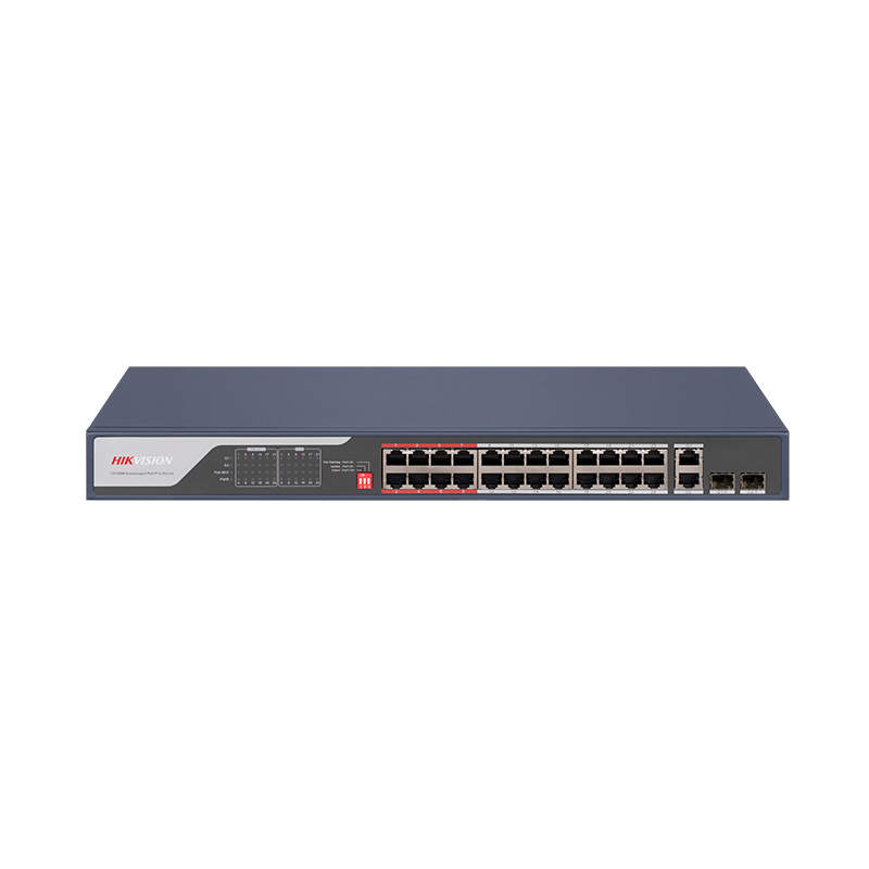 Switch PoE Hikvision DS-3E0326P-E(C): 24 x 10/100Mbps PoE port