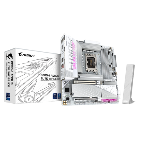 Placă de baza Gigabyte B860M aorus elite WIFI6E ice LGA1851, 4X DDR5