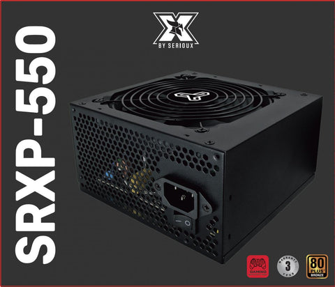 Sursă Serioux Energy 550W, 80+ Bronze, Ventilator 12cm, ATX
