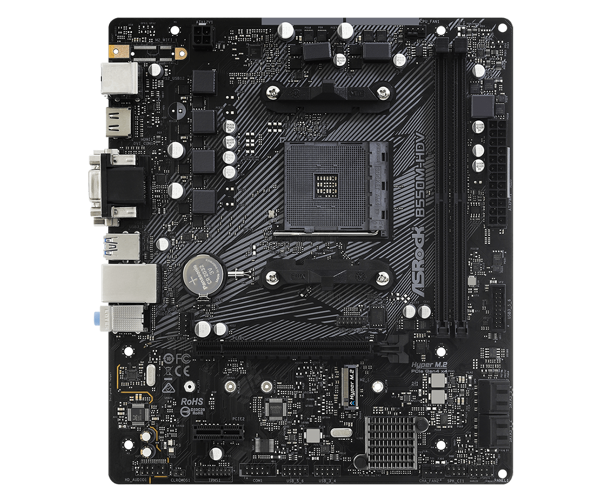 Placă de baza AsRock B550M-HDV AM4 Supports AMD AM4 Socket Ryzen™ 3000