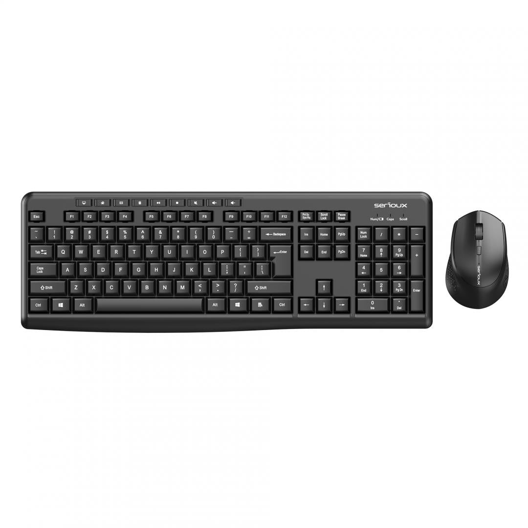 Kit Serioux tastatură și mouse wireless 2.4G Tastatură: cu rând independent de taste multimedia * Mod: 2.4G
