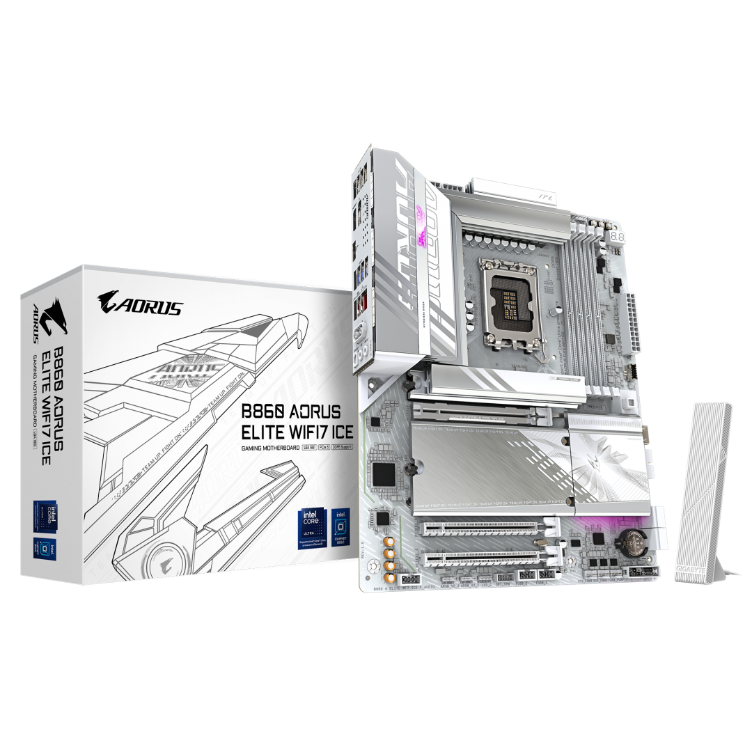 Placă de baza Gigabyte B860 aorus elite WIFI7 ice LGA1851, 4X DDR5