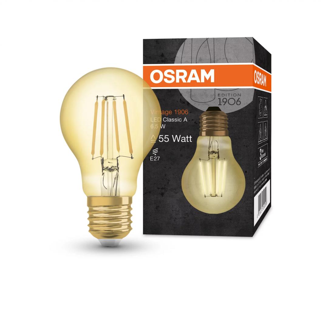 Bec LED Osram Vintage 1906 CLAS A, E27, 6.5W (50W), 650 lm
