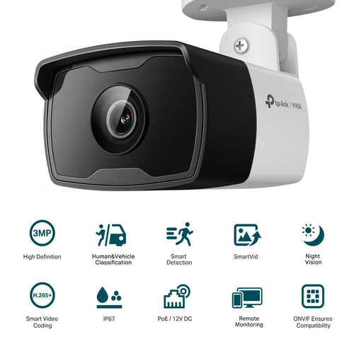 Cameră IP Bullet TP-Link VIGI C330I(2.8mm), 3MP, Lentila 2.8mm, IR 30ml