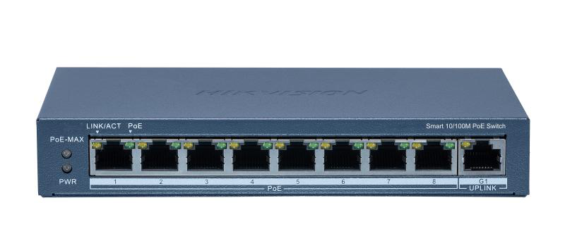 Switch 8 porturi POE Hikvision DS-3E1309P-EI(B), Smart Managed