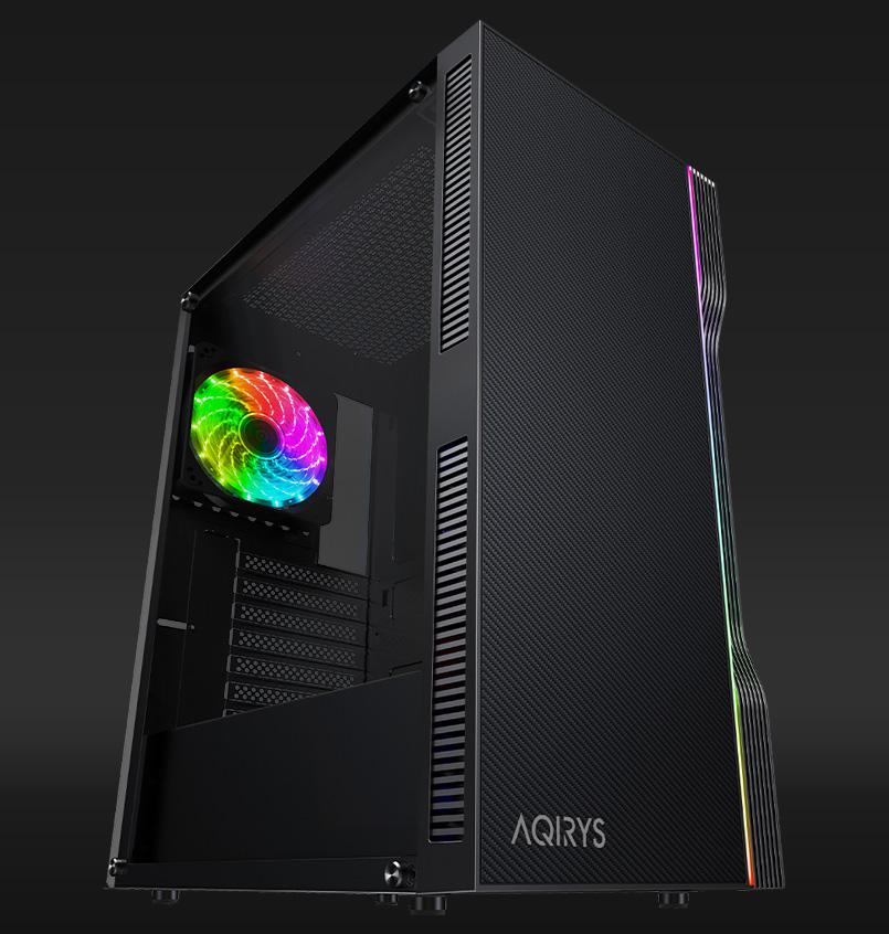 Carcasă AQIRYS ELECTRA Mid Tower ARGB NEGRU, Tempered Glass