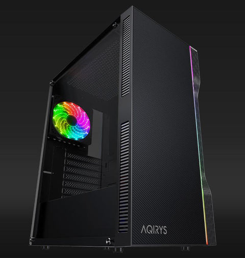 Carcasă AQIRYS ELECTRA Mid Tower ARGB NEGRU, Tempered Glass