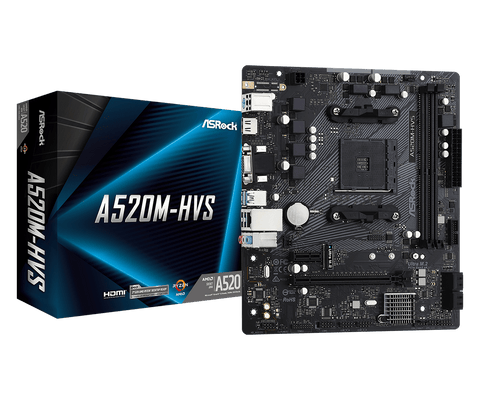 Placă de baza AsRock A520M-HVS AM4 Supports AMD AM4 Socket Ryzen™ 3000