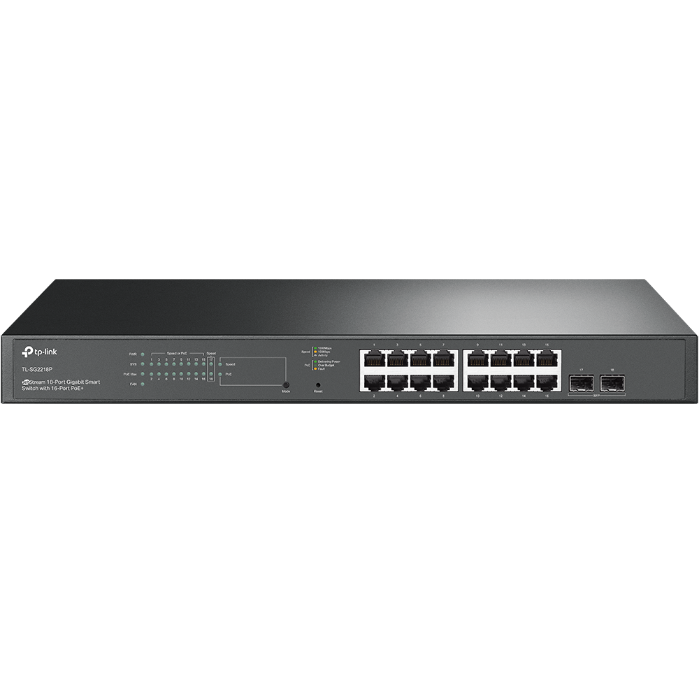 Switch TP-Link 16P-GB 2 SFP smart rm POE+