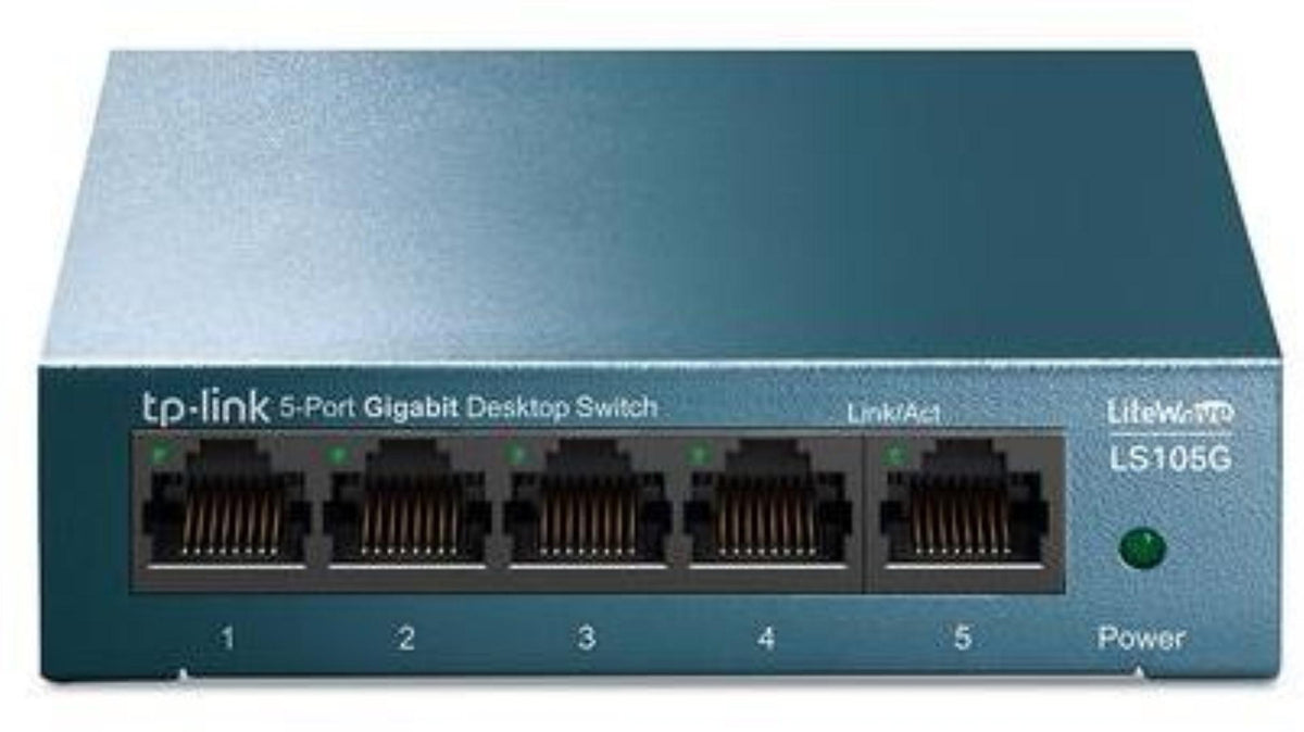 LiteWave 5-Port Gigabit Desktop Switch PORT: 5× Gigabit RJ45 Ports SPEC: Desktop Steel Case TP-Link
