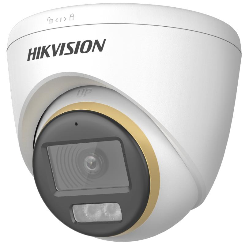 Cameră de supraveghere Turret 2MP ColorVu Dual-light Hikvision DS-2CE72DF3T-LFS(2.8MM), lentila
