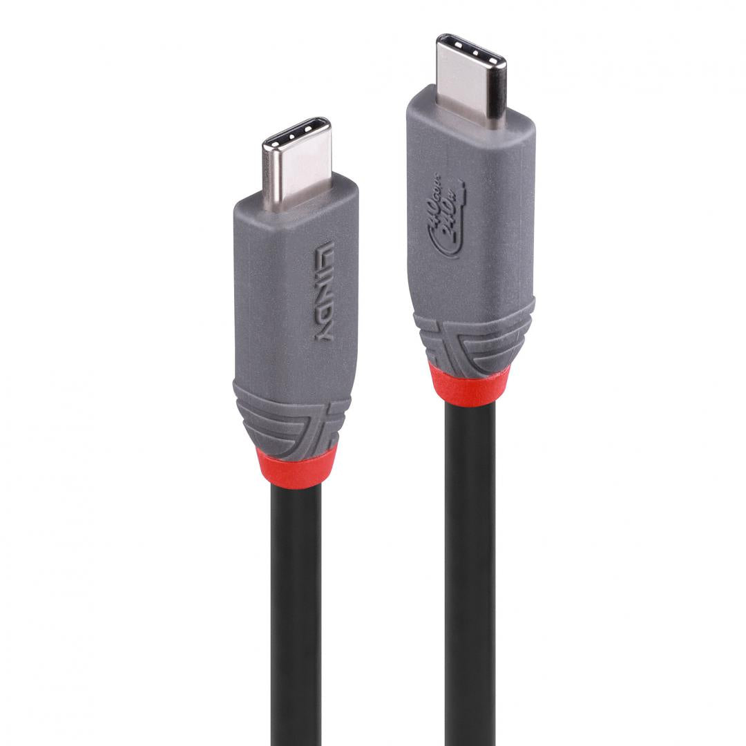 Cablu Lindy 0.8m USB 4 Type C 40Gbps Anthra line