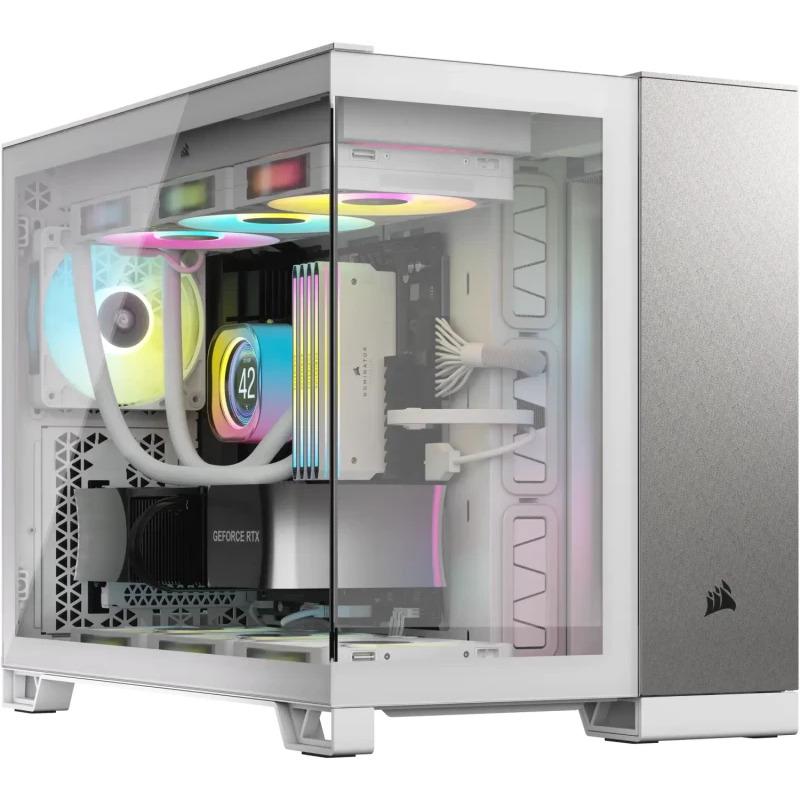 Carcasă CORSAIR 2500X Micro ATX Dual Chamber White/Satin Gray Aluminium