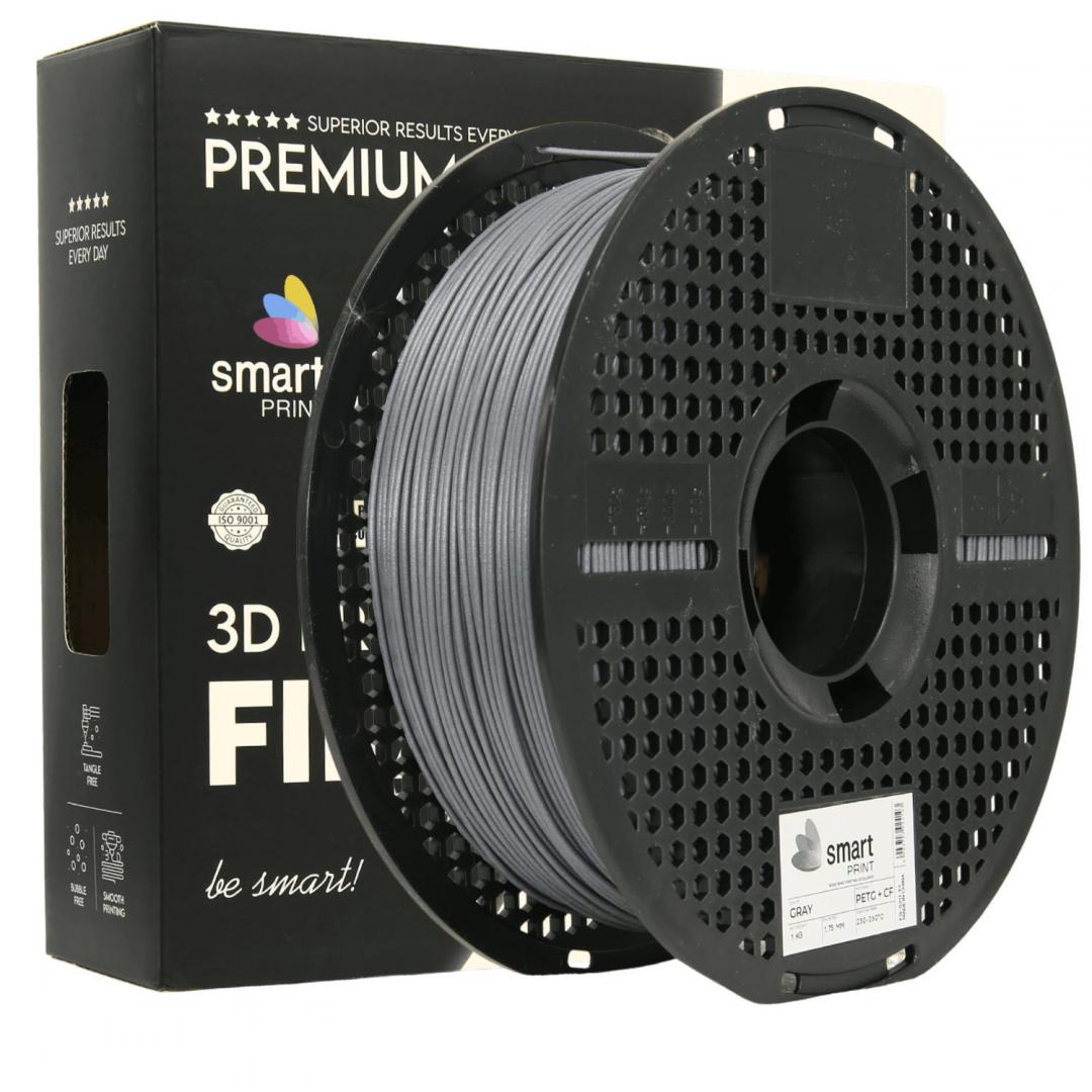 SMART PRINT 3D FILAMENT 1KG PETG+CF GRAY, continut de fibra de carbon