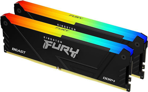 Memorie RAM Kingston DDR4 16GB 3200Mhz CL16 Dual Channel Kit 1.35V Fury Beast Black RGB XMP