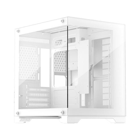 Carcasă 1STPLAYER MV5 TP Cube Tower ALB, Tempered Glass