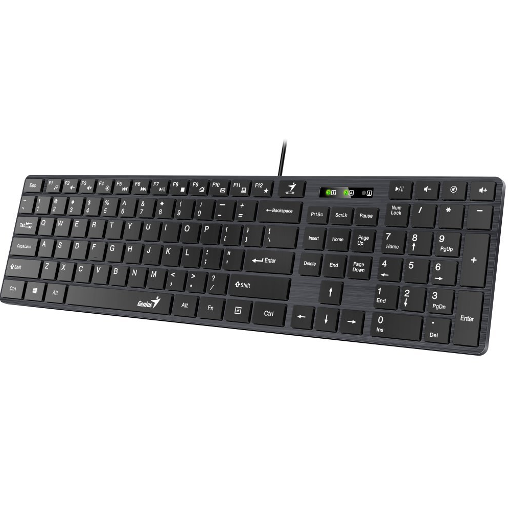 Tastatură Genius SlimStar 126 USB neagra Tehnologie cu fir Tip standard Format tastatura standard