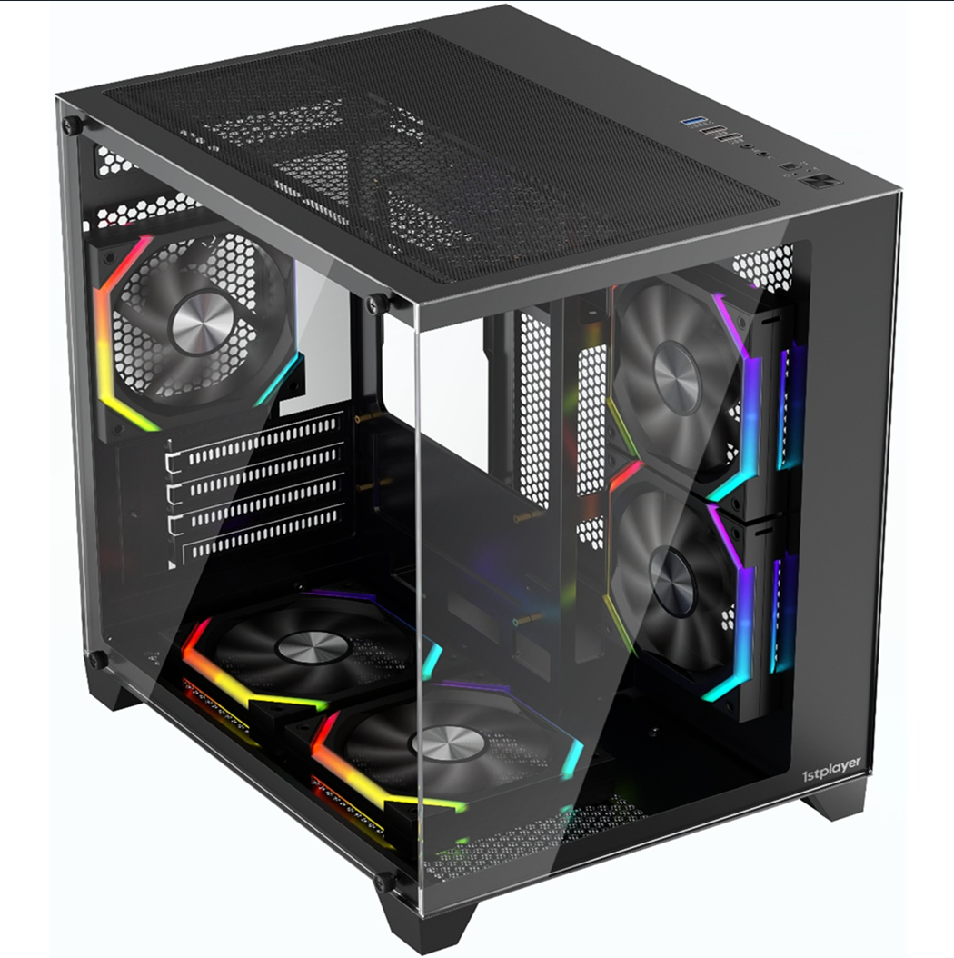 Carcasă 1stPLAYER® Gaming BV5-bk, 5 ventilatoare aRGB plus PWM