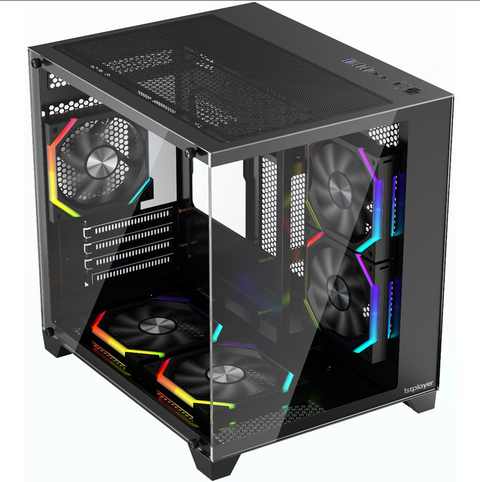 Carcasă 1stPLAYER® Gaming BV5-bk, 5 ventilatoare aRGB plus PWM