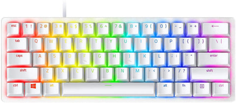 Tastatură Razer Razer Huntsman Mini - Mercury Edition - 60% Optical Gaming Keyboard (Clicky Purple)