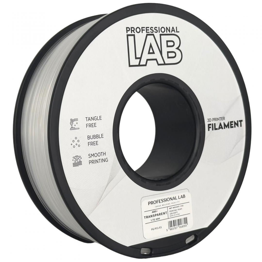 Professional lab 3D filament 1kg abs+ transparent