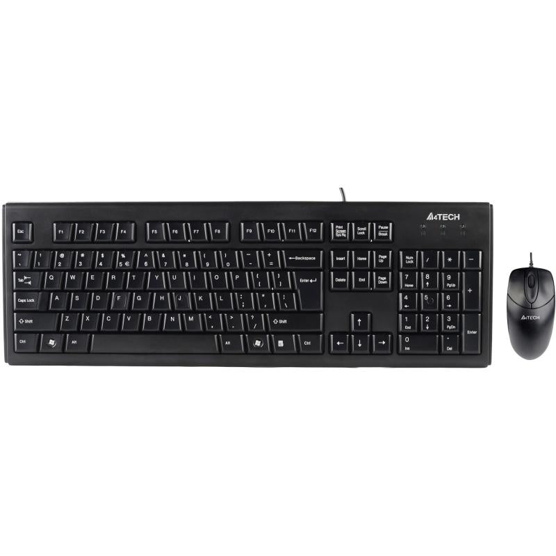Kit tastatura + mouse A4tech KRS-8372, cu fir, negru, tastatura KRS-83
