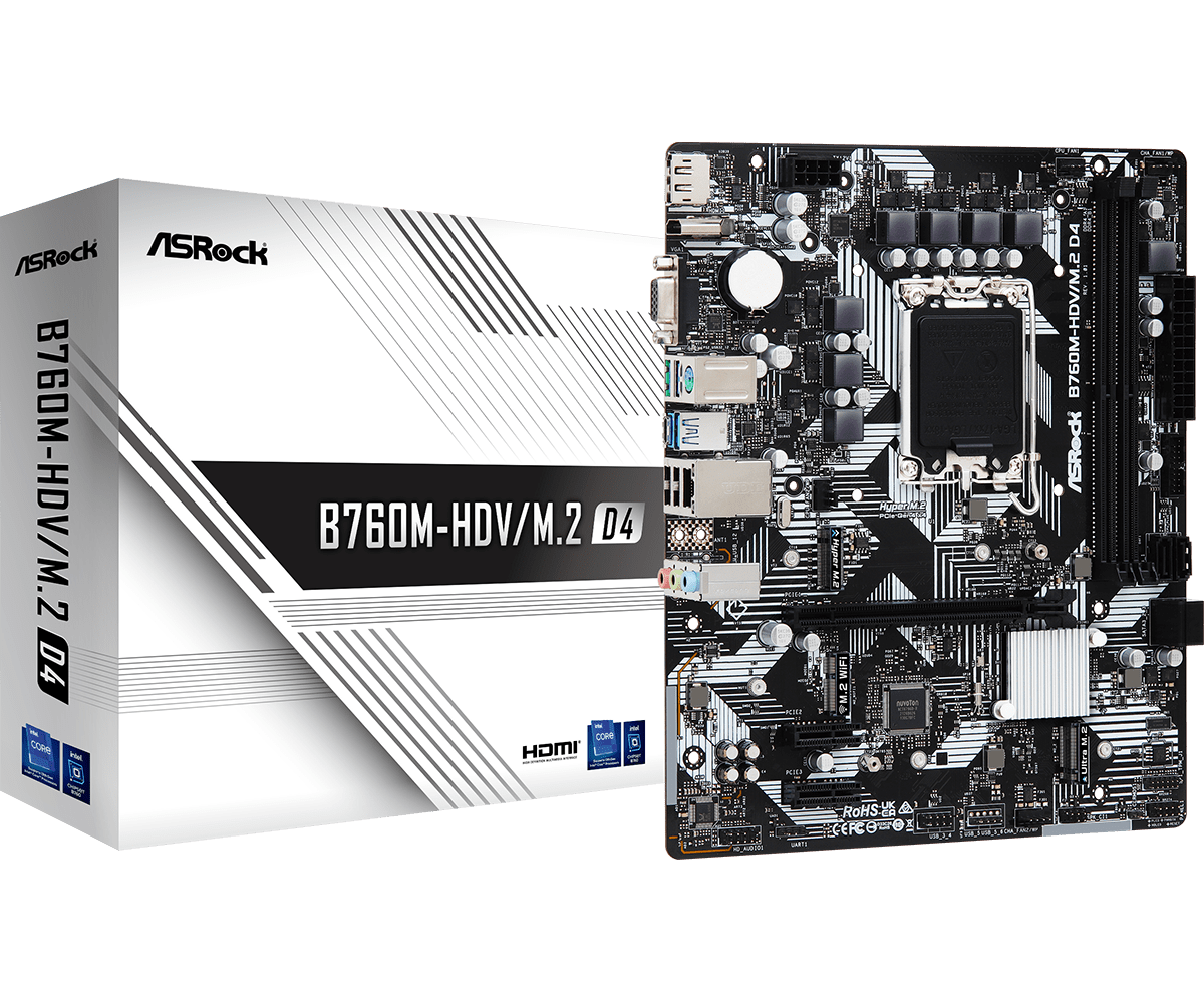 Placă de baza Asrock B760M-HDV/M.2 DDR4, 2x DDR4