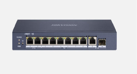 Switch 8 porturi POE Gigabit, Hikvision DS-3E0510HP-E, fara management