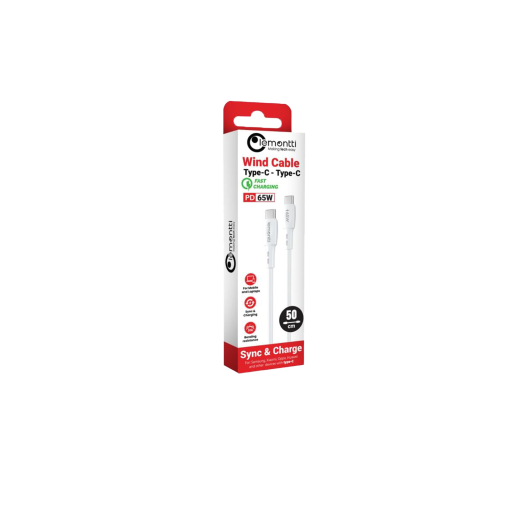 Cablu Lemontti Wind Fast Charge Type-C la Type-C, PD 65W, lungime 0.5m