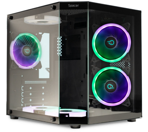 Carcasă Spacer Aquarium, mATX, ARGB fan