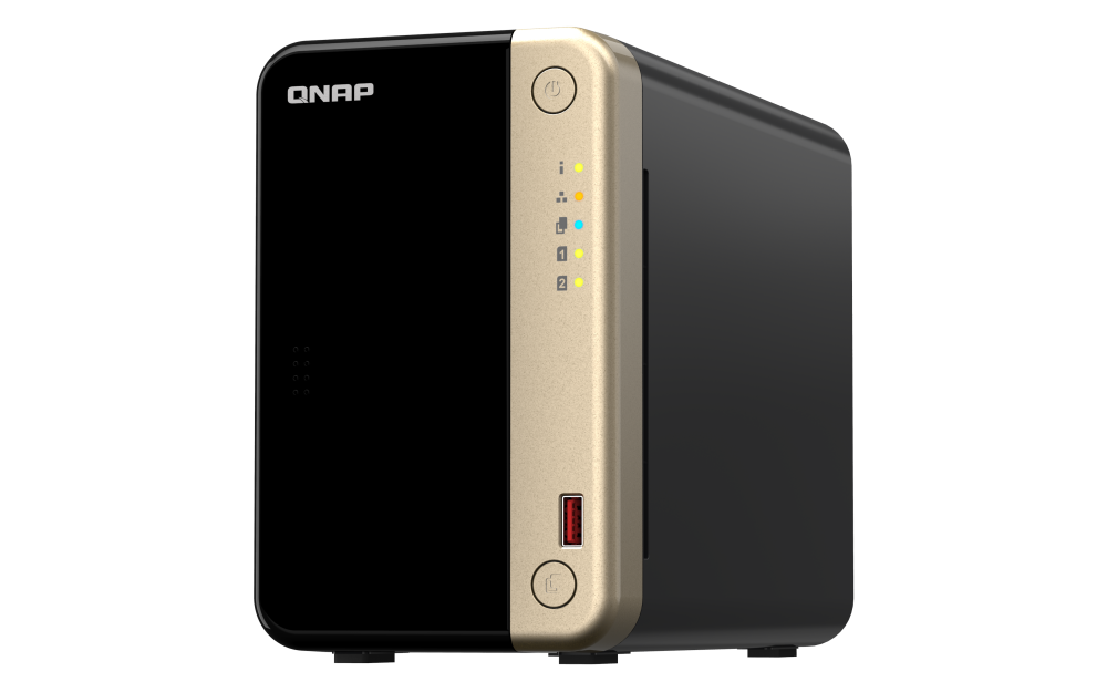 NAS QNAP 264 2-Bay, CPU Intel Celeron N5105/N5095 4-core/4-thread Processor, RAM 8 GB DDR4