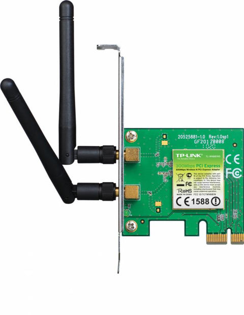 Adaptor wireless TP-Link, N300, PCI-E, 2 antene detasabile