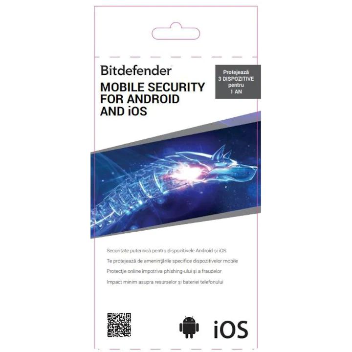 Scratch card Bitdefender Mobile Security Android & IOS scratchcard new3 dispozitive 1 an