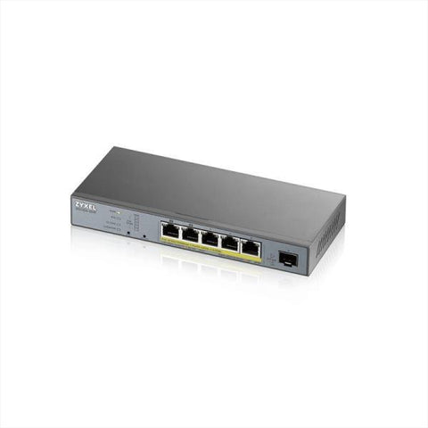 Zyxel GS1350-6HP-EU0101F 5-port GbE Smart Managed PoE Switch with GbE Uplink, 5x PoE, 60W.
